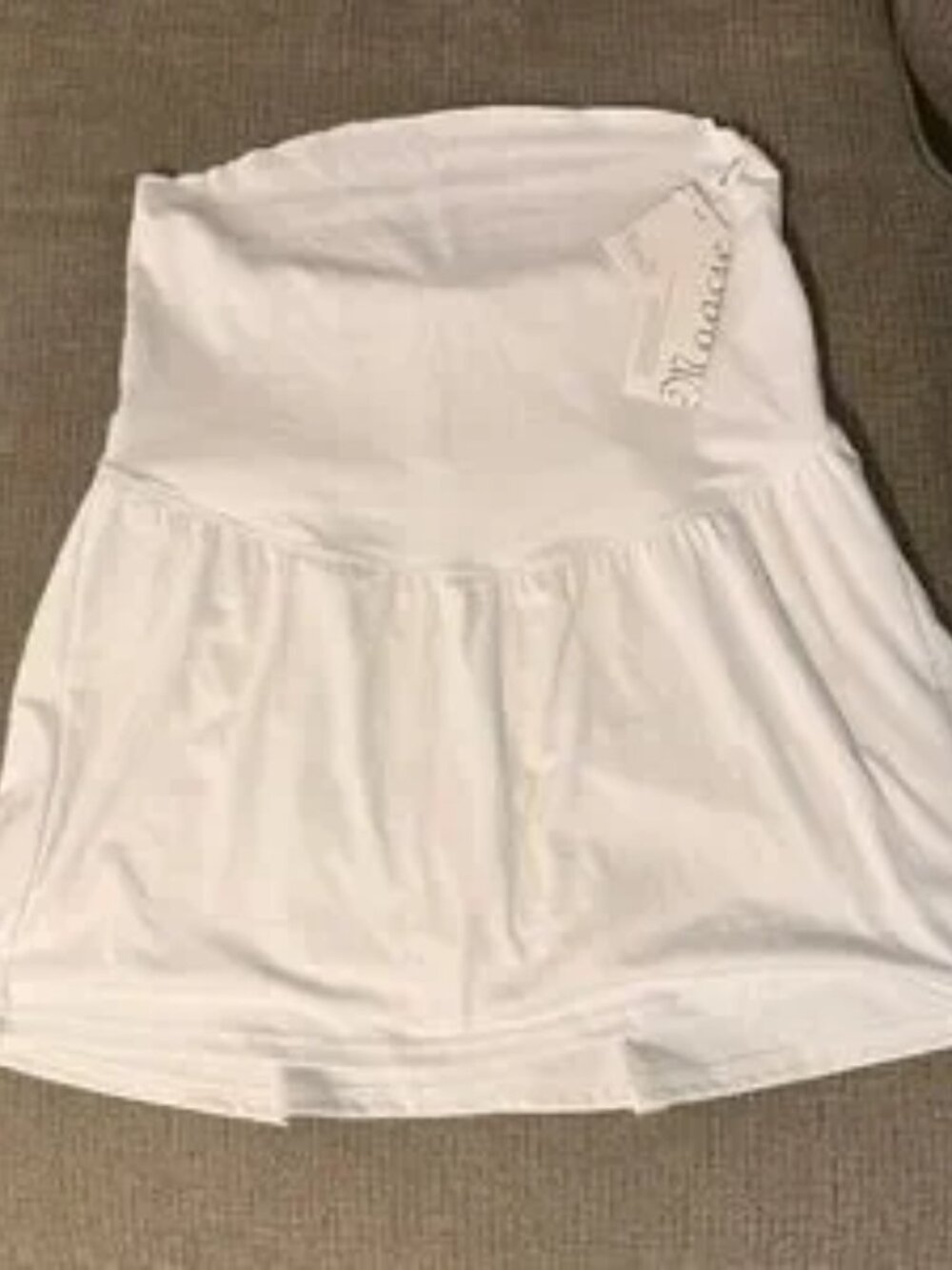Women's Maternity White A-Line Skirt/Short